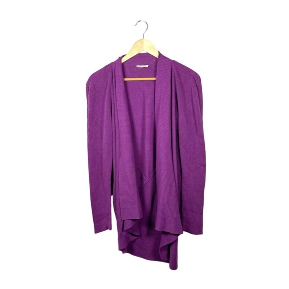 Eileen Fisher Women’s Open Linen Blend Ribbed Cardigan in Purple Size S/M - Picture 1 of 9